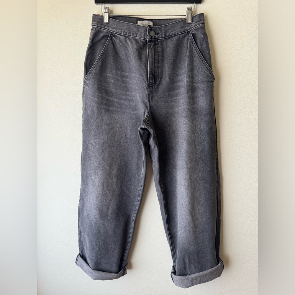 Basin and Range 100% cotton rigid denim faded black wide leg trouser jeans